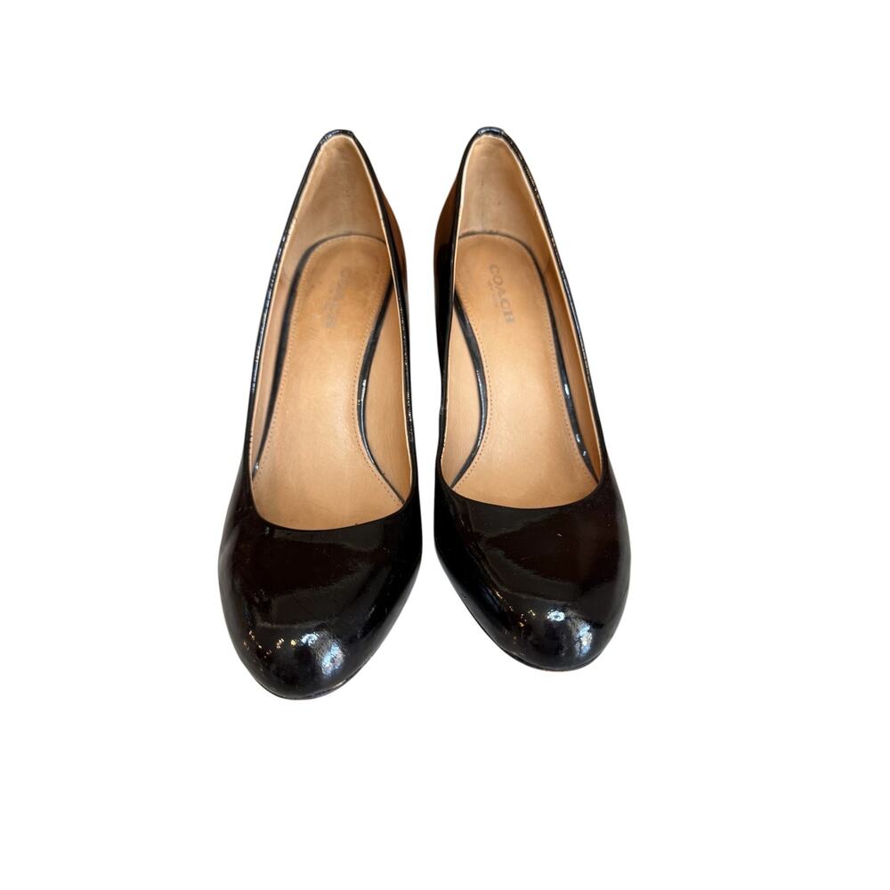 Coach Rileigh Wedge Heels Black Patent Leather 6.5 - Picture 4 of 8